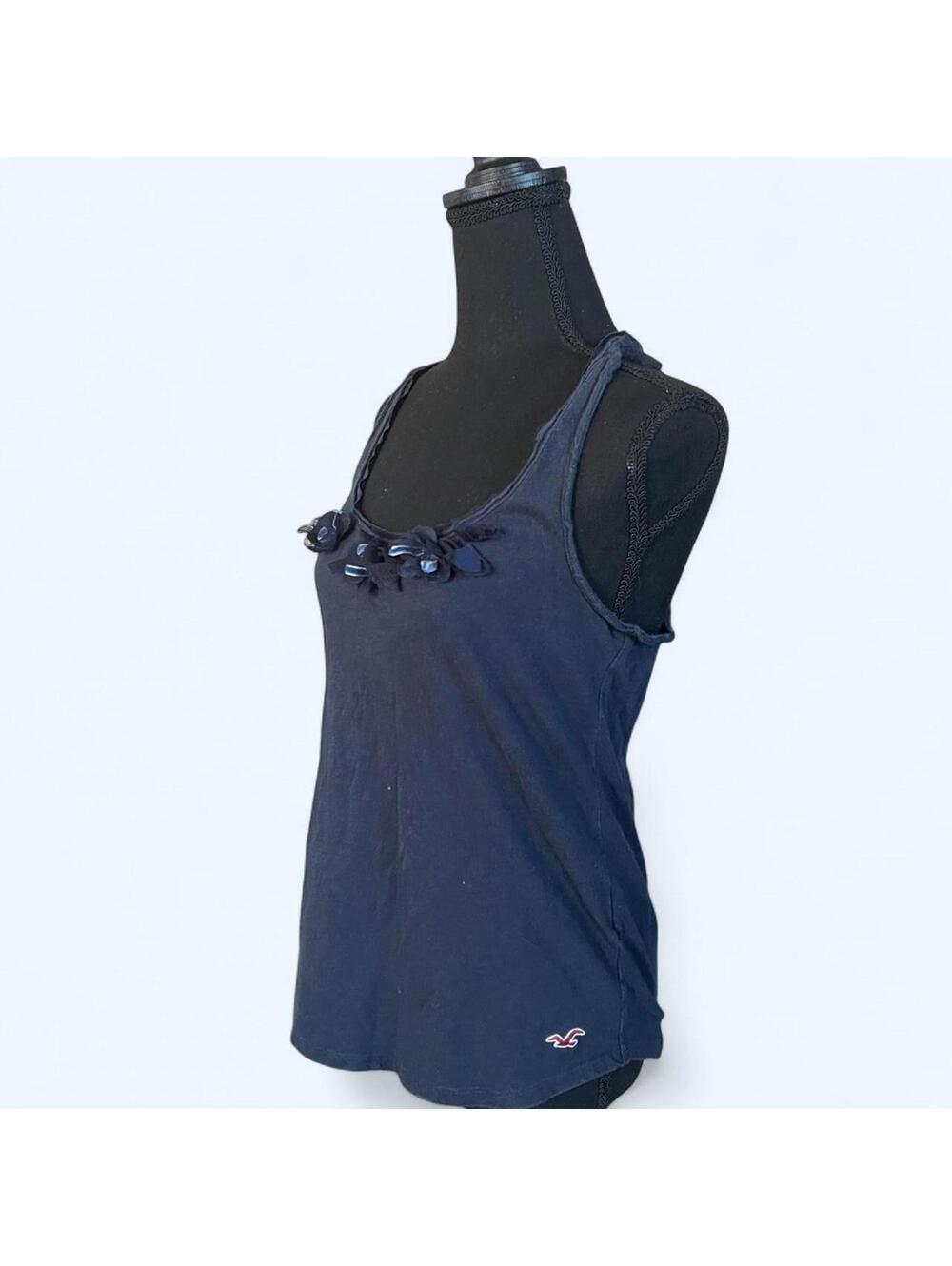 Vintage Y2K Hollister fairy coquette flower neckline tank top Size Medium 💙 - Picture 5 of 7